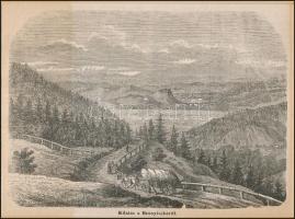 cca 1864 Kilátás a Branyiszkóról,In: Vasárnapi Ujság, fametszet, papír, paszpartuban, 14x19 cm, pasz...