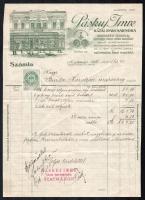 1916 Páskuj Imre hazai iparcsarnok szepességi vászon áruk fejléces számla