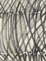 Gyarmathy Tihamér (1915-2005): Struktúrák (cím nélkül), 1967. Tus, papír. Jelezve jobbra lent: Gyarm...