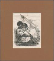 cca 1850-1860 Az erdélyi sátoros czigányok, fametszet, papír, paszpartuban, 13,5x11 cm,paszpartu: 23,5x21 cm