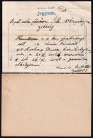 1905 2 db díszes reklám lap számla. Kővári J. és Gellért bádogosok 15x10 cm