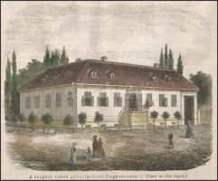 cca 1850-1860 A szegény vakok gyógyintézete Nagyváradon, In: Vasárnapi Ujság, színezett fametszet, p...
