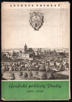 cca 1970 13 db régi prágai metszetről készült reprodukció mappában / Grafické pohledy Prahy 15x21 cm