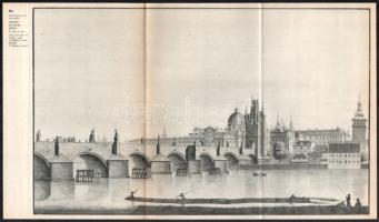 cca 1970 13 db régi prágai metszetről készült reprodukció mappában / Grafické pohledy Prahy 15x21 cm