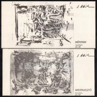 Sándor Attila: Sándor József-Attila kiállítási meghívó aláírt, benne 6 db mű reprodukció, kettőn aut...