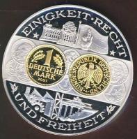 Németország 2003. "1200 éves a német pénzverés - 2001. 1M" bimetál Ag emlékérem 20g T:PP