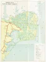 cca 1970 Románia a Duna delta térképe 33x42 cm
