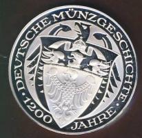 Németország 2003. "1200 éves a német pénzverés - 2001. 1M" bimetál Ag emlékérem 20g T:PP