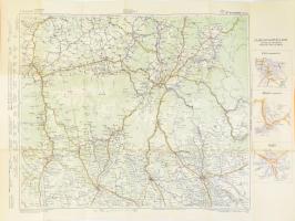 cca 1920-1930 Freytag & Brendt: Auto-Strassenkarten 57: Kronstadt (Brassó) és Ploesti autóstérké...