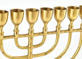 Réz menóra, szép állapotban, m: 30 cm