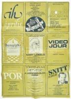 1988 Szegedi kulturális programok video-jour, stb plakát 40x60 cm Kis szakadásokkal