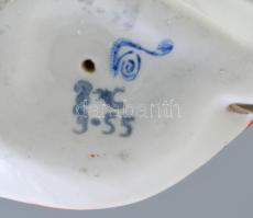 Ukrán, Polonne porcelán figura, kopásokkal, jelzett, m: 16,5 cm