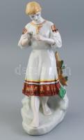 Ukrán, Polonne porcelán figura, kopásokkal, jelzett, m: 30 cm