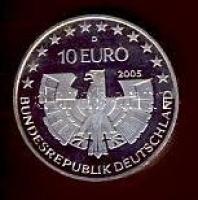 Németország 2005D 10€ Ag "Bajor Nemzeti Park" helyenként aranyozva T:1