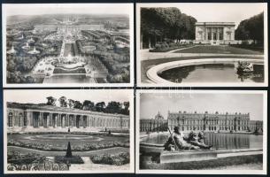 cca 1930 Versailles, 14 db fotólap (Trianon kastélyok, stb.), eredeti papírtokban, szép állapotban, 14x9 cm
