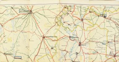 cca 1920 - 1930: Részletes Magyar Autótérkép 6.: Szeged - Arad, rajta: Szeged, Kecskemét, Hódmezővás...