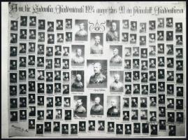 1924 A m. kir. Ludovika Akadémia felavatott akadémikusai, 2 db modern előhívású fotó, hátoldalon feliratozva, 18×24 cm