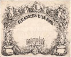 Prihoda István (1891-1956): Lloyd Bank részvényterv, rézkarc, papír, jelzett, szélein szakadásokkal,...