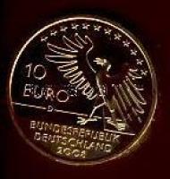 Németország 2008D 10€ Ag "Carl Spitzweg" aranyozva T:BU