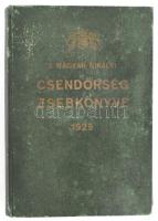 1929 A Magyar Királyi Csendőrség zsebkönyve 3 + 4 t arcképek + 362p. + (4) p reklámok. Aranyozott, kissé foltos egészvászon kötésben