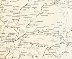 1940 Erdély, Kelet-Magyarország és Temesköz egy részének postatérképe, Bálványos Rezső m. kir. I. o ...