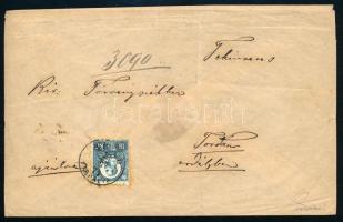 1874 Réznyomat 10kr hivatalos ajánlott levélen, nagyon ritka! / on official registered cover, RR! "ARAD / VASPÁLYA" - Torda. Certificate: Orbán