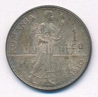 Románia 1910. 1L Ag "I. Károly" T:XF,VF patina Romania 1910. 1 Leu Ag "Carol I" ...