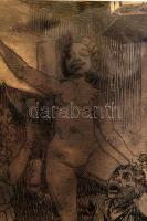 Tichy Gyula (1879-1920): Tivornya. Tus, papír, jelzés nélkül, jobbra lent datált (1904), hátoldalán ...