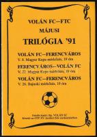 1991 Volán-FTC mérkőzés szórólapja aláírásokkal