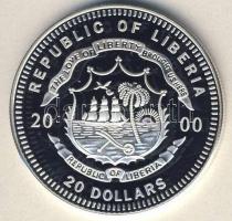 Libéria 2000. 20$ Ag "Amerikai elnökök-Bill Clinton" T:PP