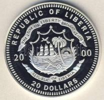 Libéria 2000. 20$ Ag "Amerikai elnökök-Theodore Roosevelt" T:PP