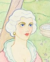 Kézdi-Kovács Elemér (1898-1976): Rokokó jelenet, 1930, Párizs. Akvarell, papír. Jelezve jobbra lent....