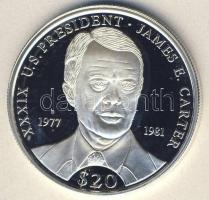 Libéria 2000. 20$ Ag "Amerikai elnökök-James E. Carter" T:PP