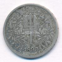 Ausztria 1893. 1K Ag "Ferenc József" T:F Austria 1893. 1 Corona Ag "Franz Joseph"...