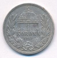 1915KB 1K Ag "Ferenc József" T:XF,VF patina Adamo K5.1
