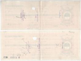 Budapest 1938-1940. 9db-os kitöltött és kitöltetlen váltó tétel vízjeles papíron T:VF,F anyaghiány