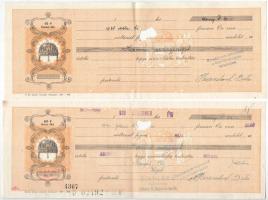 Budapest 1938-1940. 9db-os kitöltött és kitöltetlen váltó tétel vízjeles papíron T:VF,F anyaghiány