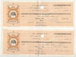 Budapest 1938-1940. 9db-os kitöltött és kitöltetlen váltó tétel vízjeles papíron T:VF,F anyaghiány