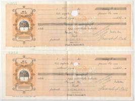 Budapest 1938-1939. 9db-os kitöltött és kitöltetlen váltó tétel vízjeles papíron T:VF,F anyaghiány