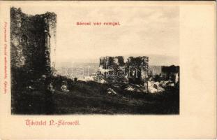 Nagysáros, Velky Saris; Sáros vár romjai. Fénynyomat Divald műintézetéből / Sarissky hrad / castle ruins (EK)