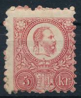 1871 Réznyomat 5kr elfogazva / Mi 10 shifted perforation