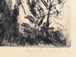 Aszódi Weil Erzsébet (1901-1976): Posillipo (Nápoly). Rézkarc, papír, jelzett. 34,5×25 cm. Lap széle...