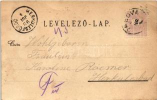 1899 (Vorläufer) Orsova, Al-Duna, Trikule, Háromtorony. Hutterer G. kiadása / tower ruins / Tricule ...