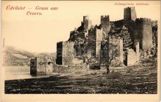 Galambóc, Golubac; Festungsruine Golubács / várrom. Hutterer G. kiadása (Orsova) / fortress, castle ruins