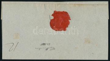 ~1846 Franco levél / cover, piros / red "BAJA" - Pécs