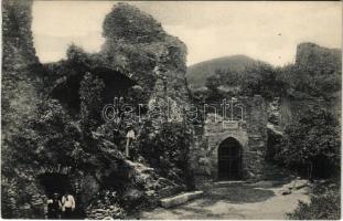 Déva, vár, Dávid Ferenc emlékfülke. Laufer Vilmos kiadása / castle ruins, monument (kis szakadás / small tear)