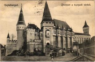 1909 Vajdahunyad, Hunedoara; Üdvözlet a hunyadi várból. Adler fényirda / castle (fl)