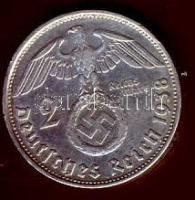 Német 3. Birodalom 1938D 2M Ag "Hindenburg" T:2/3