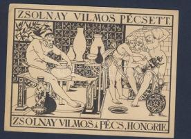 cca 1900 Zsolnay porcelángyár reklám / Zsolnay chinaware factory commercial 15x11 cm