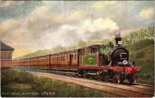 1907 Southend Express. L.T. & S.R. Raphael Tuck & Sons Oilette Famous Expresses Series III. Postcard 9150. (EK)